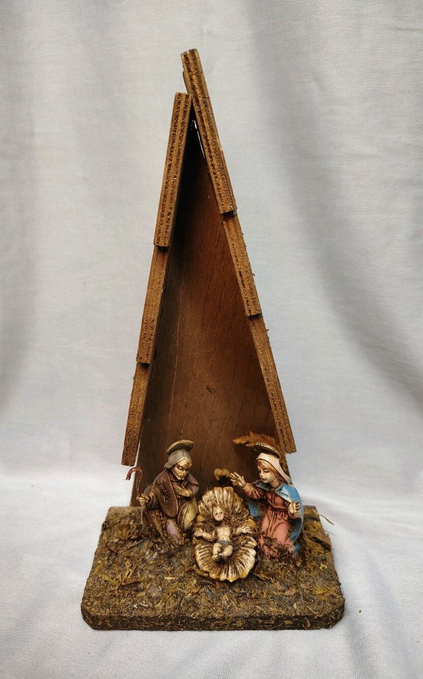 Vintage 1950s Italian Nativity Manger Scene Made In Italy Christmas Jesus
